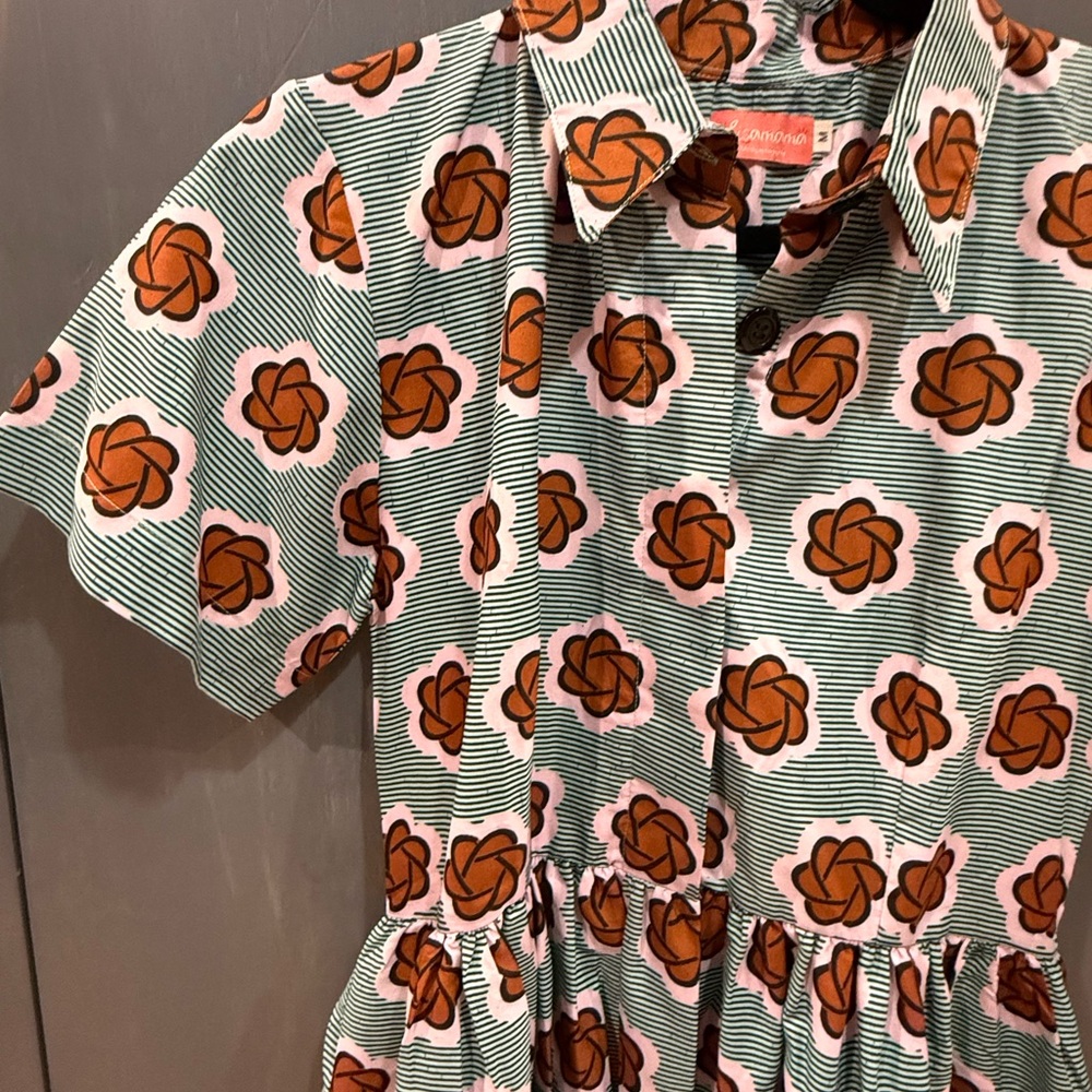 Floral Patterned Dress with Button-Up Design